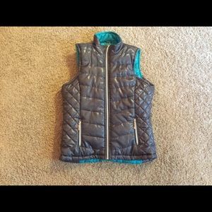 Gray and Teal Thick Reversible Vest